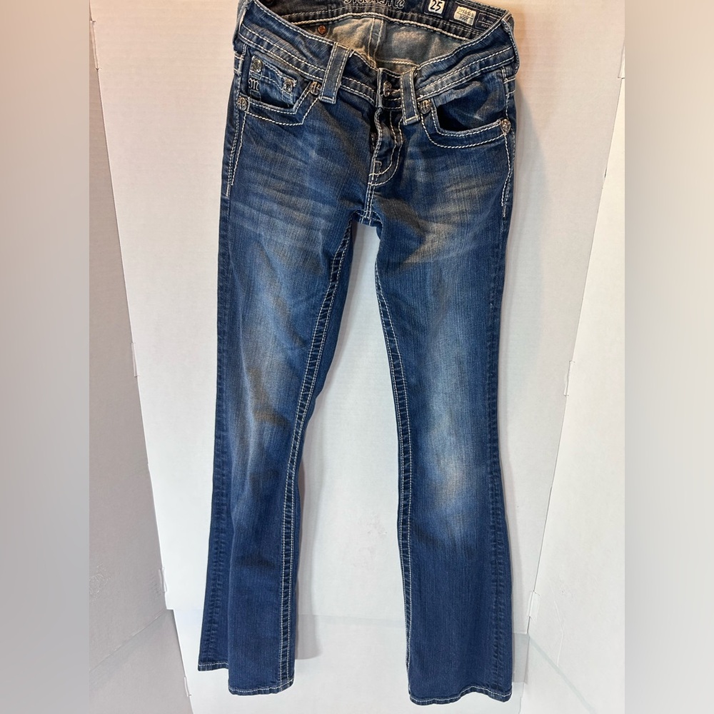 Miss Me Distressed Blue Flare Jeans